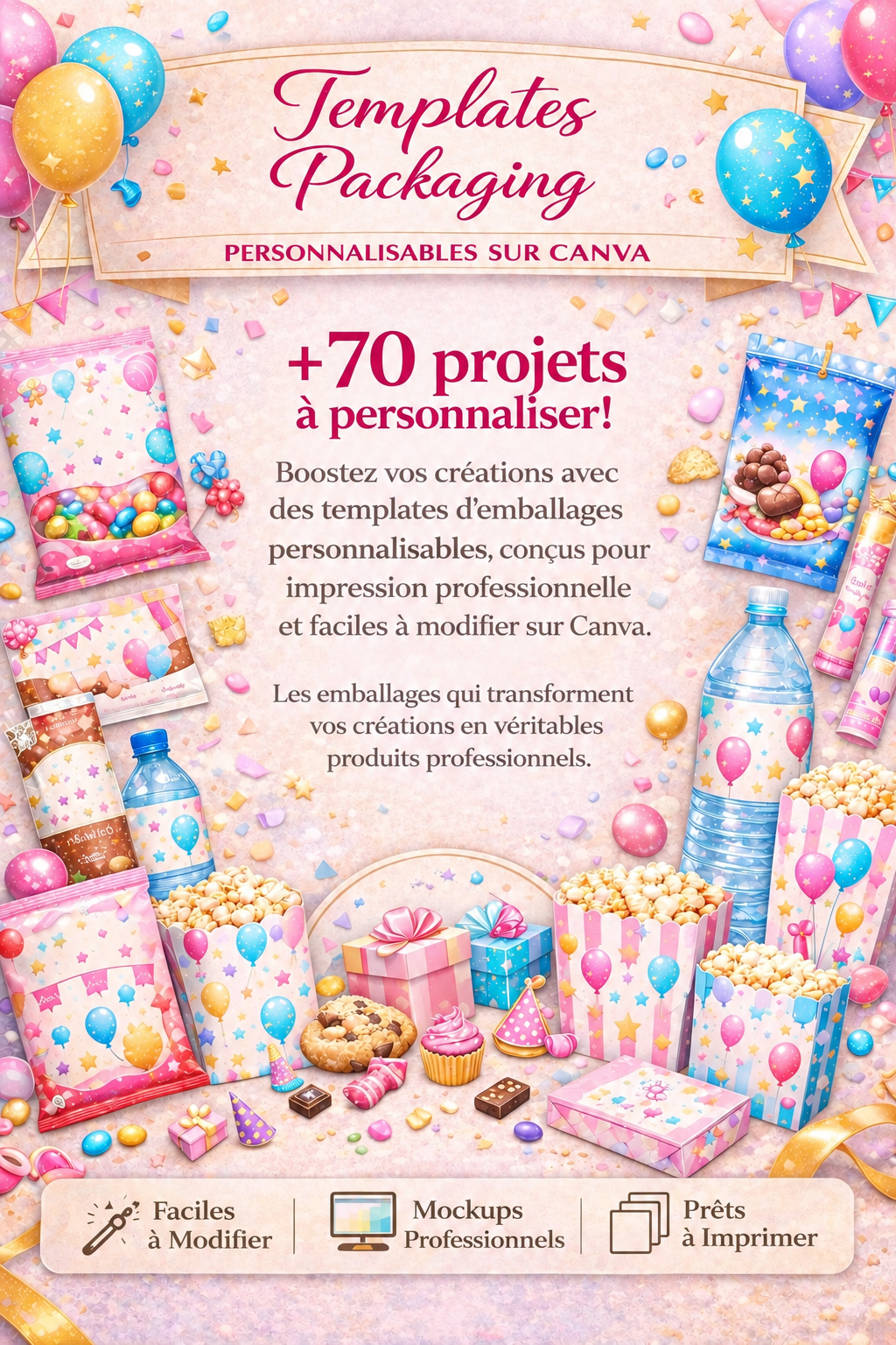 Pack Canva Projets de Papeterie Personnalisable + Accès premium Offert